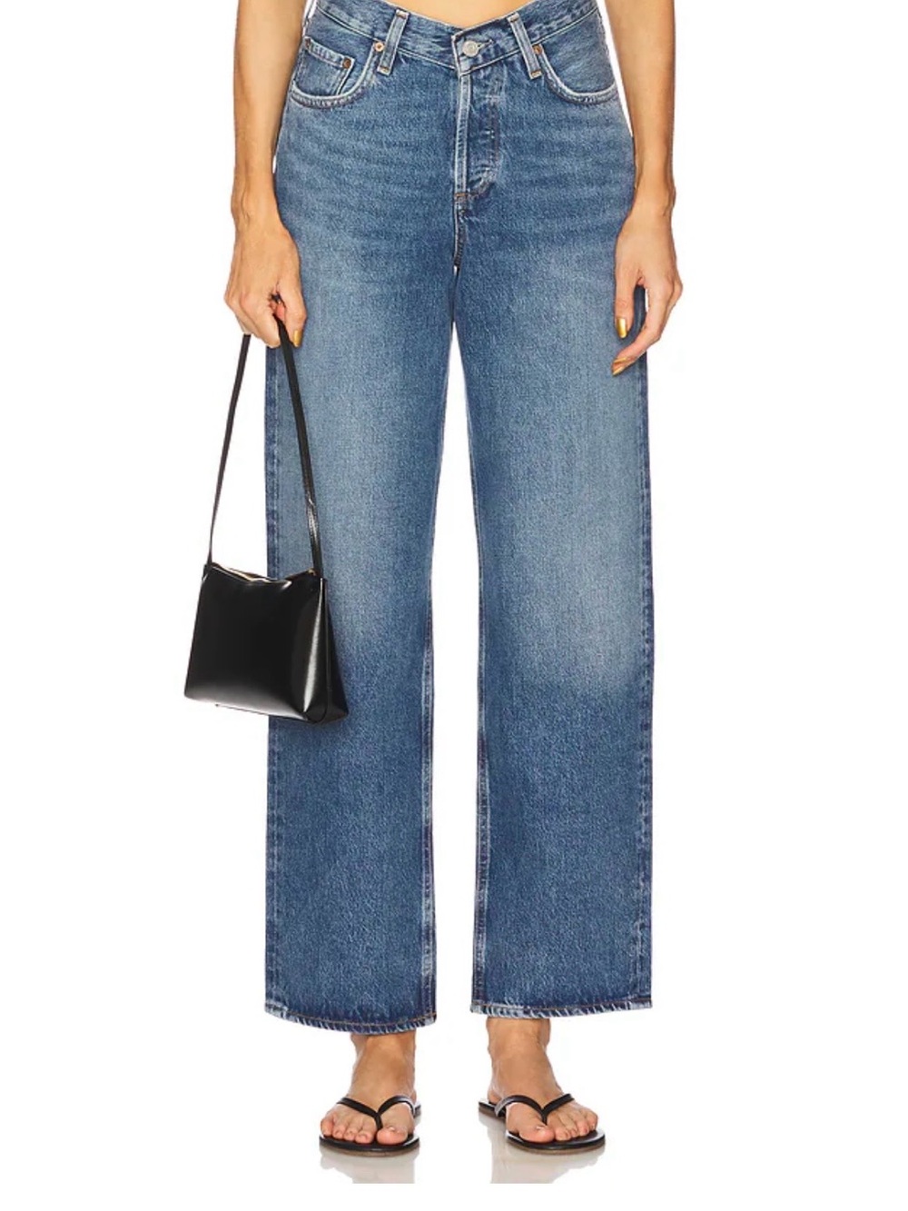 AGOLDE V-Waist Baggy Straight Leg Jeans in Cascade NWT Size 28 - Picture 7 of 12